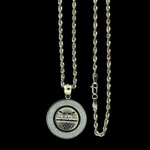 10K Real Gold Rope Chain and Last Supper Pendant Set